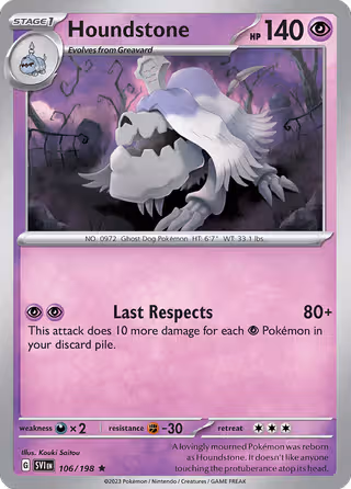 Houndstone 106/198 Pokemon card