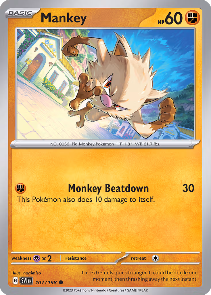 Mankey 107/198 Pokemon card