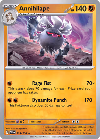 Annihilape 109/198 Pokemon card