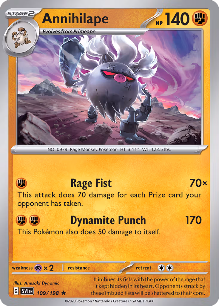 Annihilape 109/198 Pokemon card