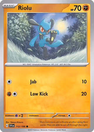 Riolu 112/198 Pokemon card