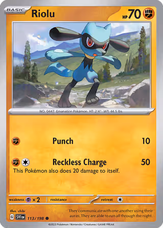 Riolu 113/198 Pokemon card