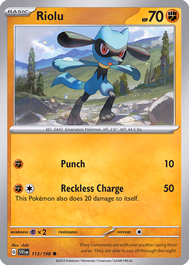Riolu 113/198 Pokemon card