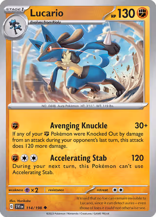 Lucario 114/198 Pokemon card
