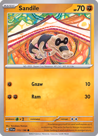 Sandile 115/198 Pokemon card