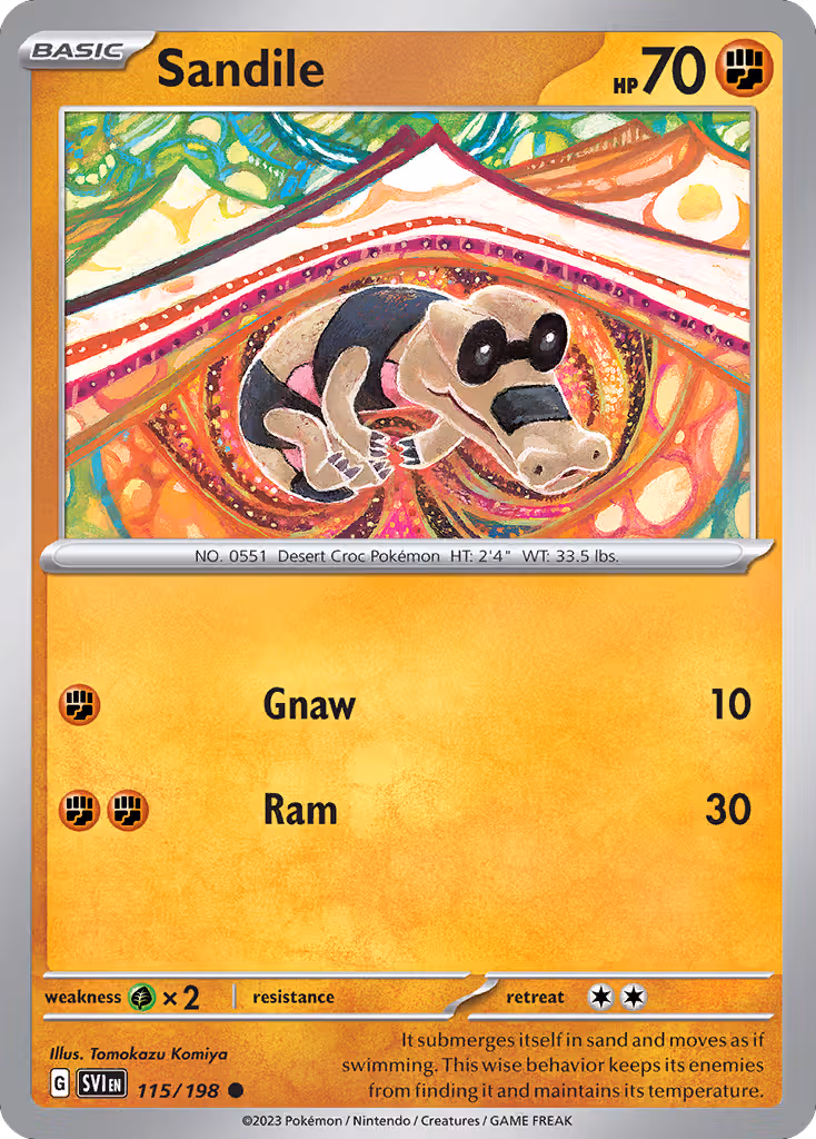Sandile 115/198 Pokemon card