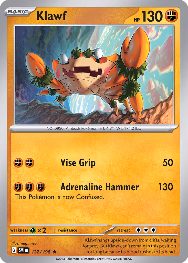 Klawf 122/198 Pokemon card