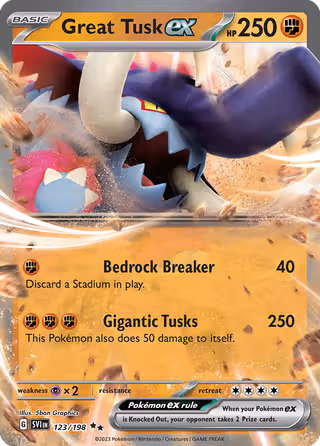 Great Tusk ex 123/198 Pokemon card