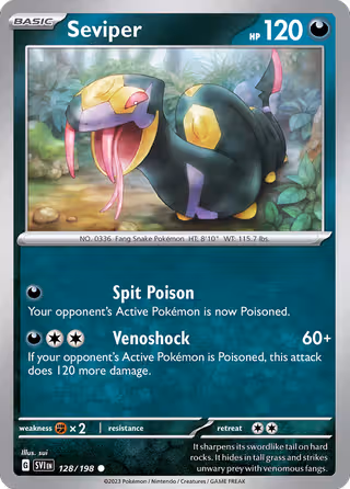 Seviper 128/198 Pokemon card