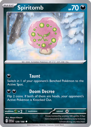 Spiritomb 129/198 Pokemon card
