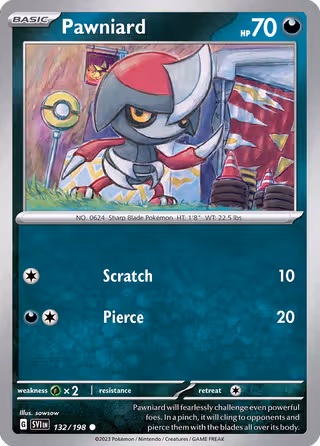 Pawniard 132/198 Pokemon card