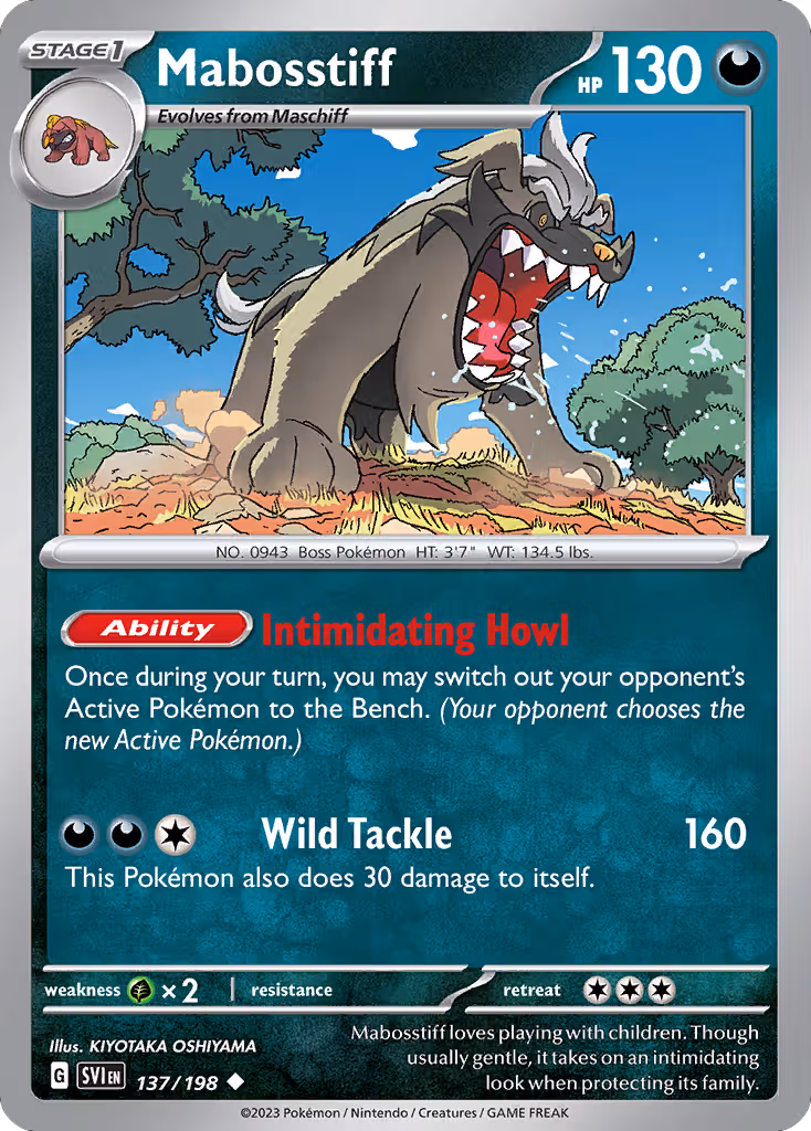 Mabosstiff 137/198 Pokemon card