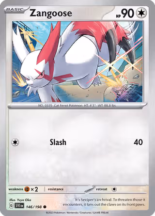 Zangoose 146/198 Pokemon card