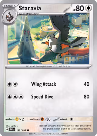 Staravia 149/198 Pokemon card