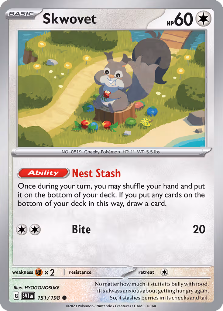 Skwovet 151/198 Pokemon card
