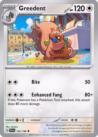 Greedent 152/198 Pokemon card