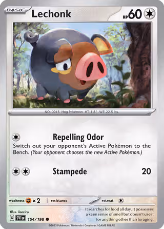 Lechonk 154/198 Pokemon card