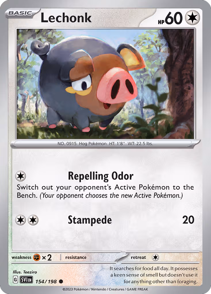 Lechonk 154/198 Pokemon card