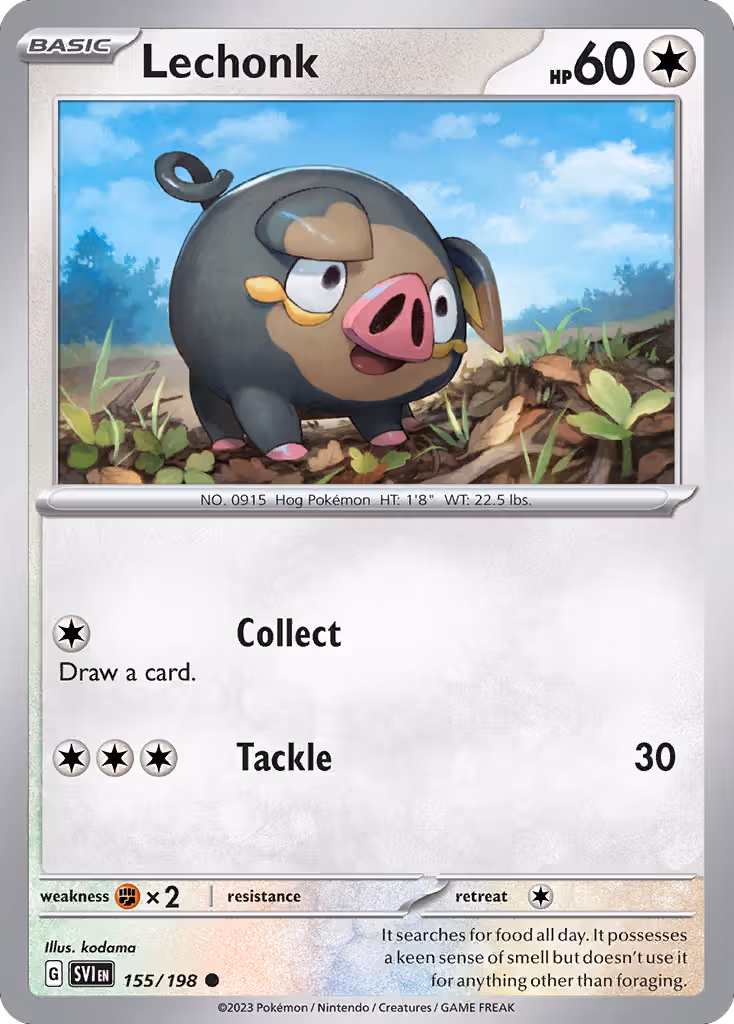 Lechonk 155/198 Pokemon card