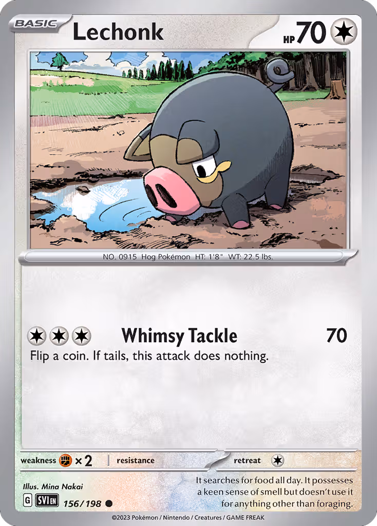 Lechonk 156/198 Pokemon card