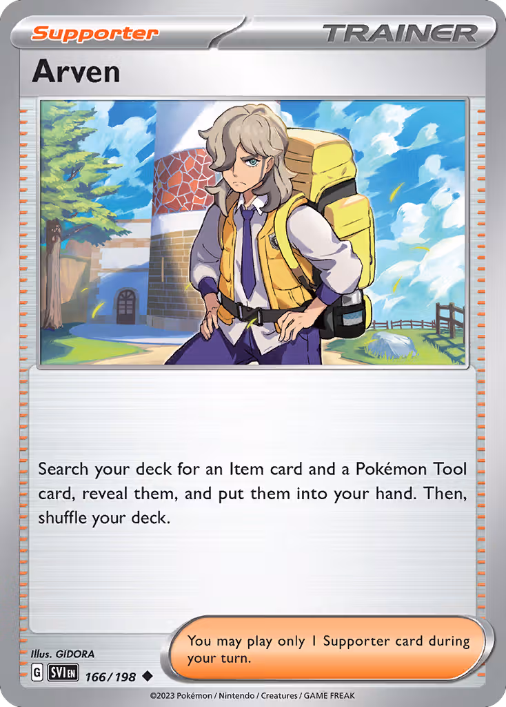 Arven 166/198 Pokemon card