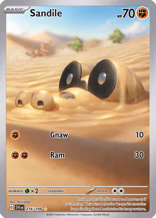Sandile 216/198 Pokemon card