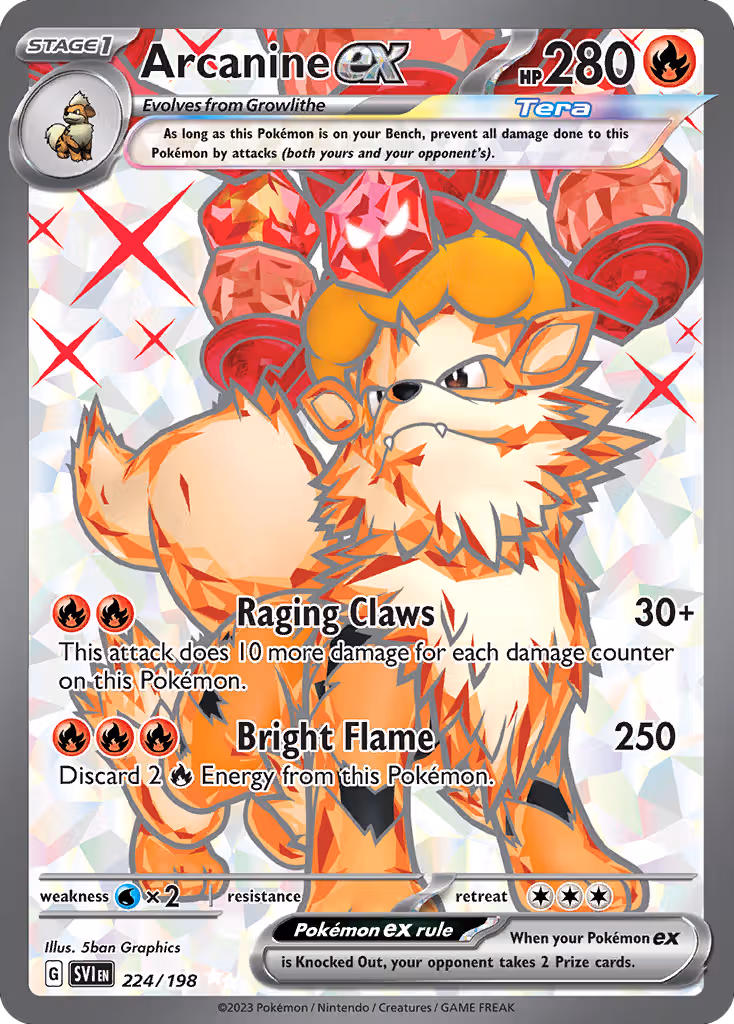 Arcanine ex 224/198 Pokemon card