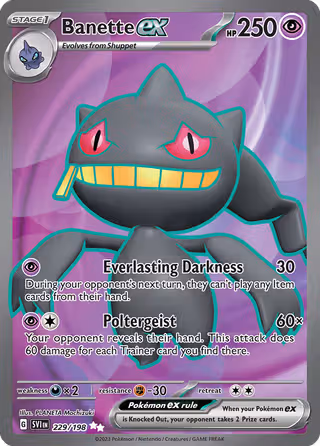 Banette ex 229/198 Pokemon card