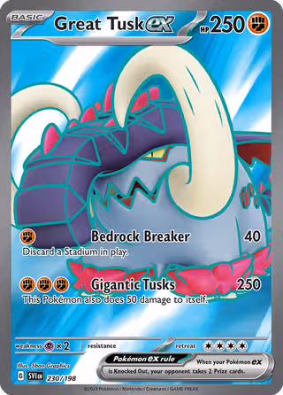 Great Tusk ex 230/198 Pokemon card