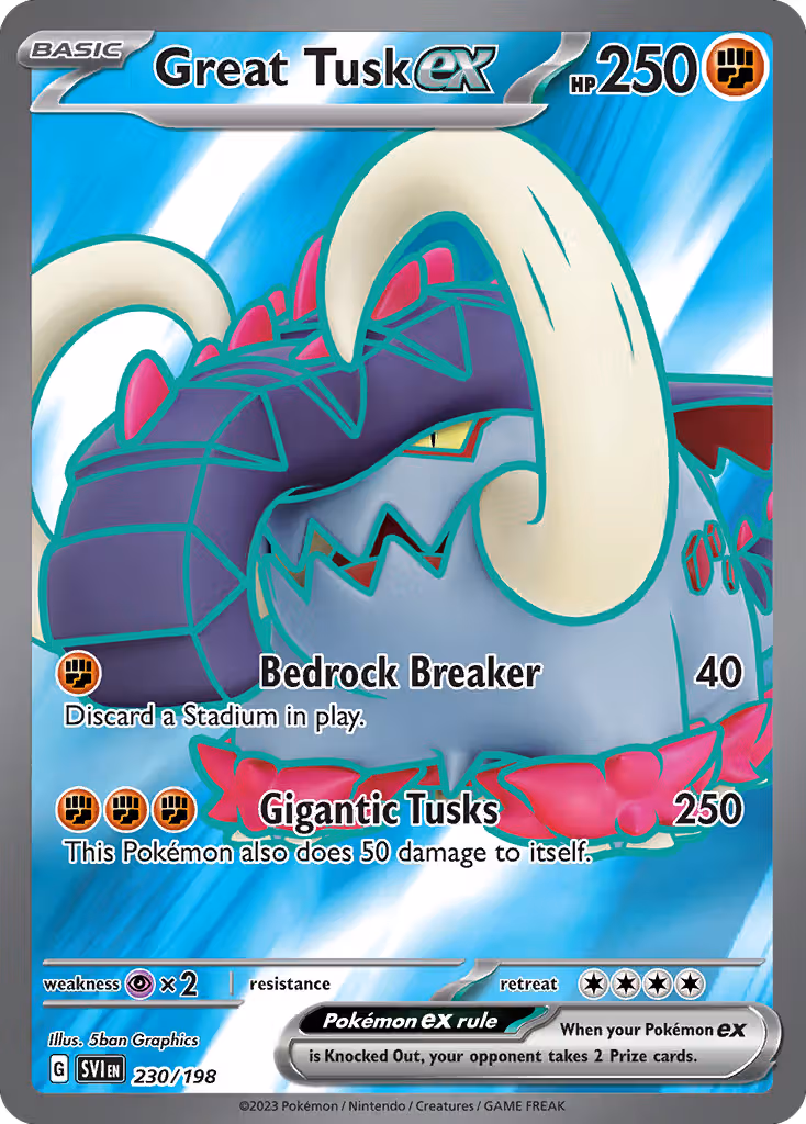 Great Tusk ex 230/198 Pokemon card