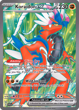 Koraidon ex 231/198 Pokemon card
