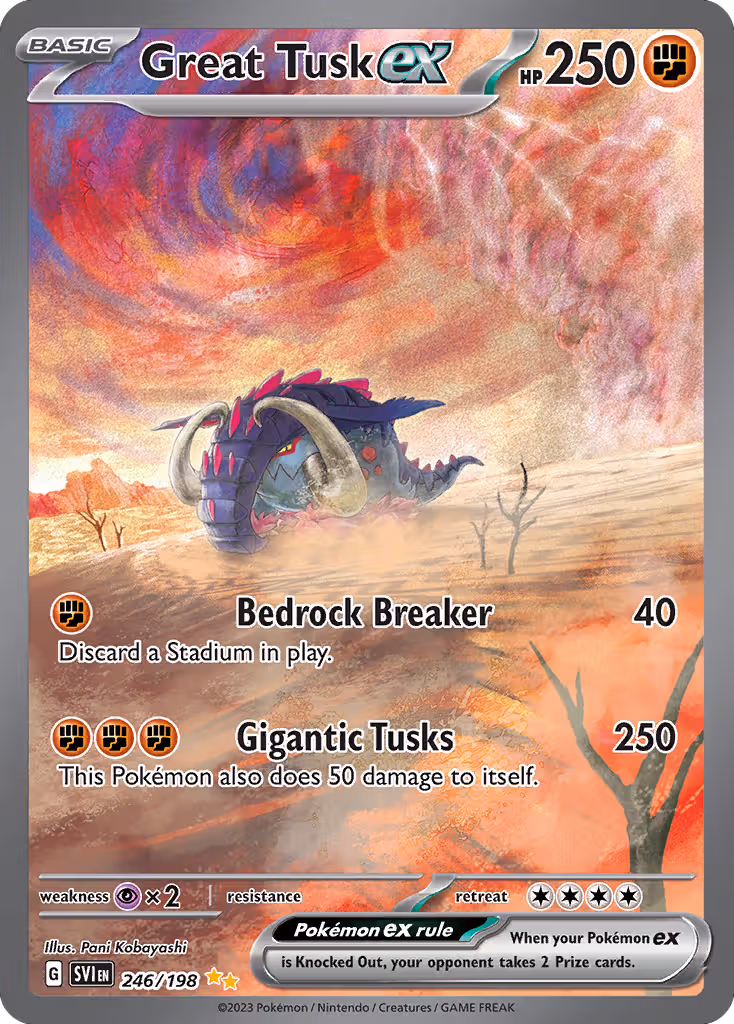 Great Tusk ex 246/198 Pokemon card