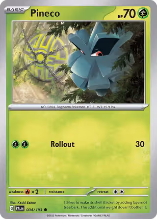 Pineco 4/193 Pokemon card