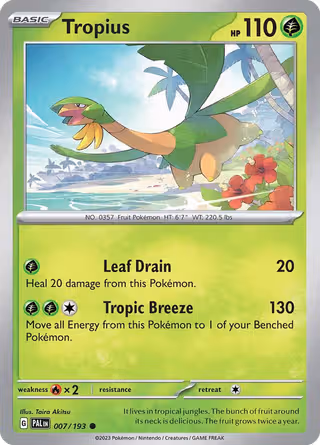 Tropius 7/193 Pokemon card