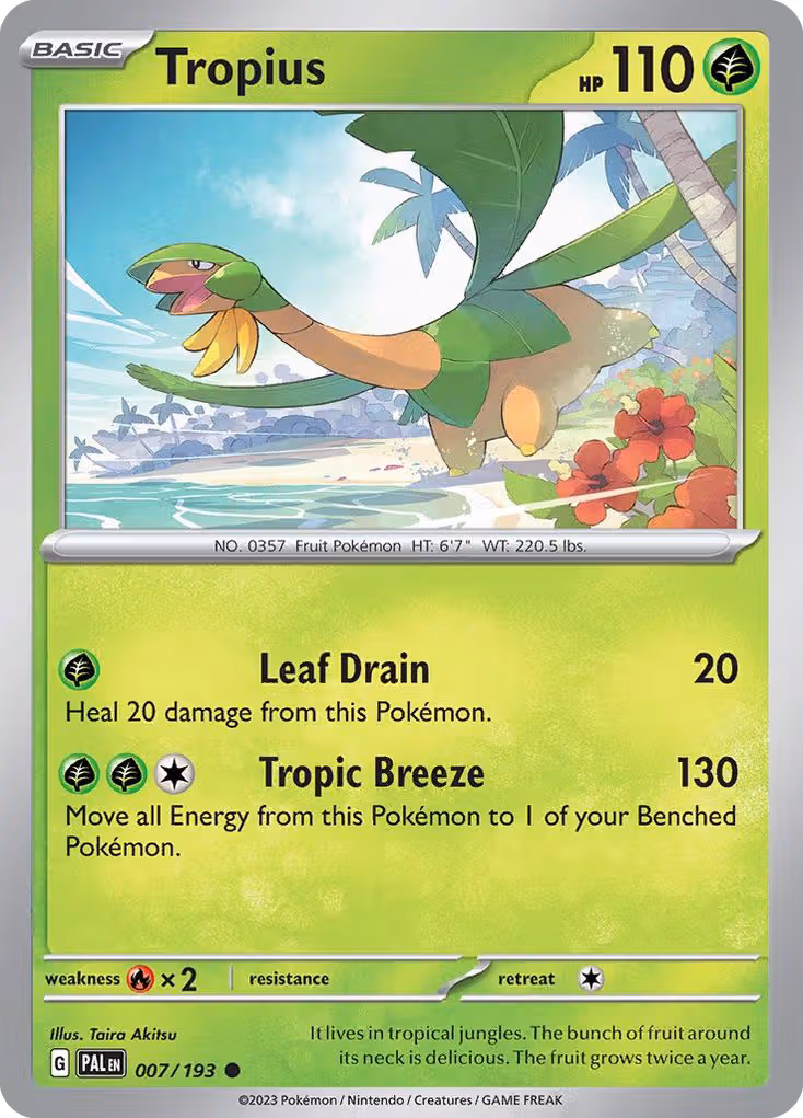 Tropius 7/193 Pokemon card