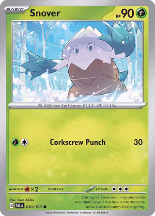 Snover 10/193 Pokemon card