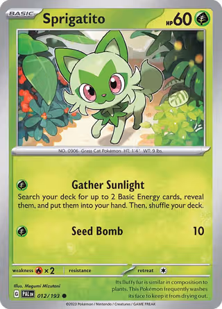 Sprigatito 12/193 Pokemon card