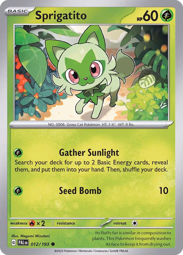 Sprigatito 12/193 Pokemon card