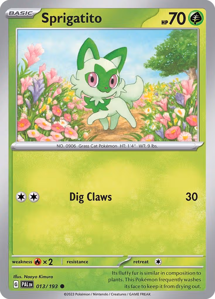 Sprigatito 13/193 Pokemon card
