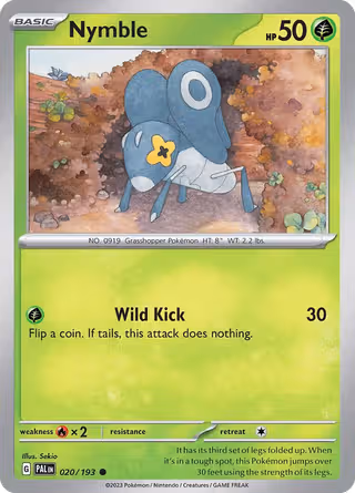 Nymble 20/193 Pokemon card