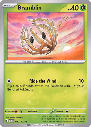 Bramblin 22/193 Pokemon card