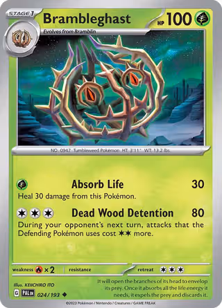 Brambleghast 24/193 Pokemon card