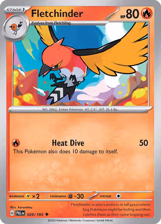 Fletchinder 29/193 Pokemon card
