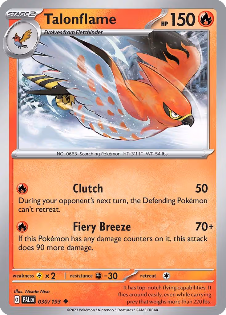 Talonflame 30/193 Pokemon card