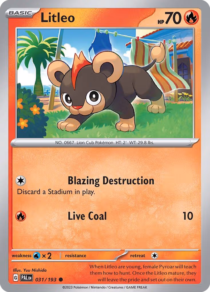 Litleo 31/193 Pokemon card