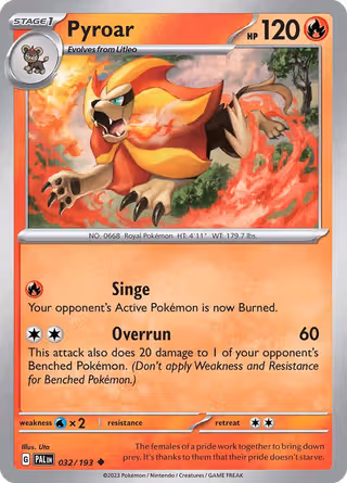 Pyroar 32/193 Pokemon card