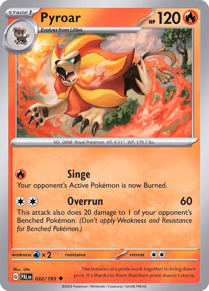 Pyroar 32/193 Pokemon card