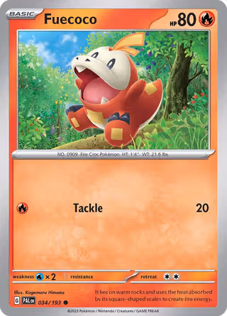 Fuecoco 34/193 Pokemon card