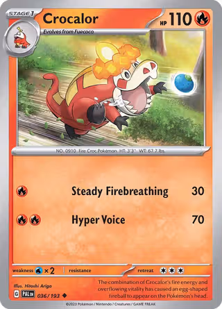 Crocalor 36/193 Pokemon card