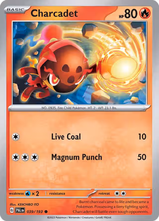 Charcadet 39/193 Pokemon card
